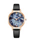 Fashion Black-faced Marble Surface Pu Thin Belt Quartz Watch