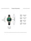 Fashion Green Noodles Marble Surface Pu Thin Belt Quartz Watch