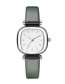 Fashion Gray Tonneau Shaped Pu Belt Quartz Watch