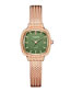 Fashion Green Square Stainless Steel Bracelet Watch With Chain Subdial