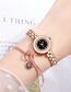 Fashion Rose Gold Black Surface Small Dial Thin Strap Set Diamond English Bracelet Watch