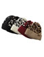 Fashion Claret Letter Logo Leopard Pattern Knitted Curled Beanie