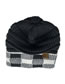 Fashion Black+red Grid Wool Big Square Lattice Curled Edge Color Matching Warm Knitted Hat