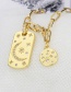 Fashion Gilded Diamond Star And Moon Tag Geometric Necklace