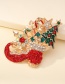 Fashion Gift Diamond Oil Dripping Elk Christmas Tree Glove Socks Brooch