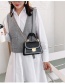 Fashion Black Lock Flap Contrast Color Embroidery Thread Shoulder Messenger Bag