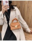 Fashion Orange Lock Flap Contrast Color Embroidery Thread Shoulder Messenger Bag
