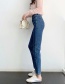 Fashion Blue Washed High-rise Stretch Cigarette Jeans