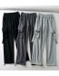 Fashion Black Solid Color Stitching Elastic Waist Sports Straight-leg Pants
