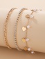 Fashion Golden Water Wave Chain Sequined Pearl Love Bracelet Set