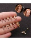Fashion Moon Silver Stainless Steel Thin Rod Screw Micro-inlaid Zircon Geometric Earrings