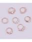 Fashion Gold 4# Micro-inlaid Zircon Round Geometric Nose Ring