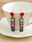 Fashion Color Alloy Diamond Earrings With Round Diamonds