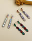 Fashion Ab Color Alloy Diamond Oval Diamond Earrings