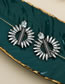Fashion Color Alloy Diamond Hollow Round Earrings