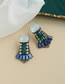 Fashion Blue Alloy Diamond Earrings