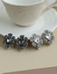 Fashion Black Alloy Diamond Flower Ear Clip