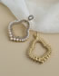Fashion Gold Color Alloy Diamond Pearl Hollow Geometric Shape Stud Earrings