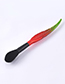 Fashion Single Branch-leaf-red Black-flame Color Makeup Brush With Wooden Handle And Aluminum Tube Nylon Hair