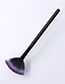 Fashion Single-black Purple-small Fan Color Makeup Brush With Wooden Handle And Aluminum Tube Nylon Hair