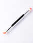 Fashion Single-double Head-yellow Powder-eye Shadow Color Makeup Brush With Wooden Handle And Aluminum Tube Nylon Hair