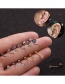 Fashion Gold Color Color-white (3mm) 3-claw Stainless Steel Screw Inlaid Zircon Geometric Earrings (1 Price)