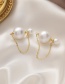 Fashion Gold Color Rear Hanging Size Pearl Alloy Earrings