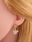 Fashion Heart-shaped Gold-plated Diamond Earrings