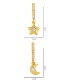 Fashion Star Diamond-studded Star And Moon Gold-plated Earrings