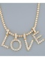 Fashion U (without Chain) Letters Diamonds And Gold-plated Pendant Accessory Necklace
