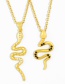 Fashion White Diamond Snake-shaped Gold-plated Necklace With Diamonds