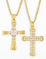 Fashion Cross Cross With Diamonds And Gold-plated Necklace