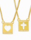 Fashion Love Love Square Cross Geometry Pendant Diamond Necklace
