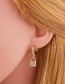Fashion Crescent Moon Diamond-studded Lock Moon Gold-plated Earrings