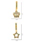 Fashion Five-pointed Star Micro-set Zircon Crown Five-pointed Star Earrings