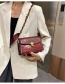 Fashion Brown Broadband Chain Stitching Contrast Color Crossbody Shoulder Bag