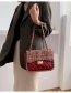 Fashion Red Chain Woolen Cloth Stitching Diagonal Shoulder Bag