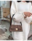 Fashion Brown Printed Houndstooth Lock Shoulder Bag