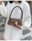 Fashion Brown Printed Houndstooth Lock Shoulder Bag
