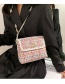 Fashion White Striped Chain Lock Diagonal Shoulder Bag