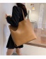 Fashion Khaki Large Capacity Solid Color Picture Mother Shoulder Bag