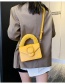 Fashion Yellow Lock Flap Embroidered Thread Crossbody Shoulder Bag