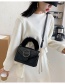 Fashion Black Lock Flap Embroidered Thread Crossbody Shoulder Bag