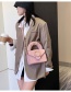 Fashion Pink Lock Flap Embroidered Thread Crossbody Shoulder Bag