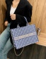 Fashion Small Blue Check Chain Print Shoulder Bag
