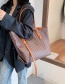 Fashion Brown Soft Leather Printed Large-capacity Picture And Mother Shoulder Bag