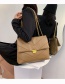 Fashion Light Grey Stitching Chain Lock Diagonal Shoulder Bag