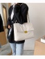 Fashion Light Grey Stitching Chain Lock Diagonal Shoulder Bag