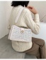 Fashion Beige Stitching Woolen Bronzing Letters Crossbody Shoulder Bag