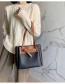 Fashion Brown Contrast Stitching Knotted Diagonal Shoulder Bag